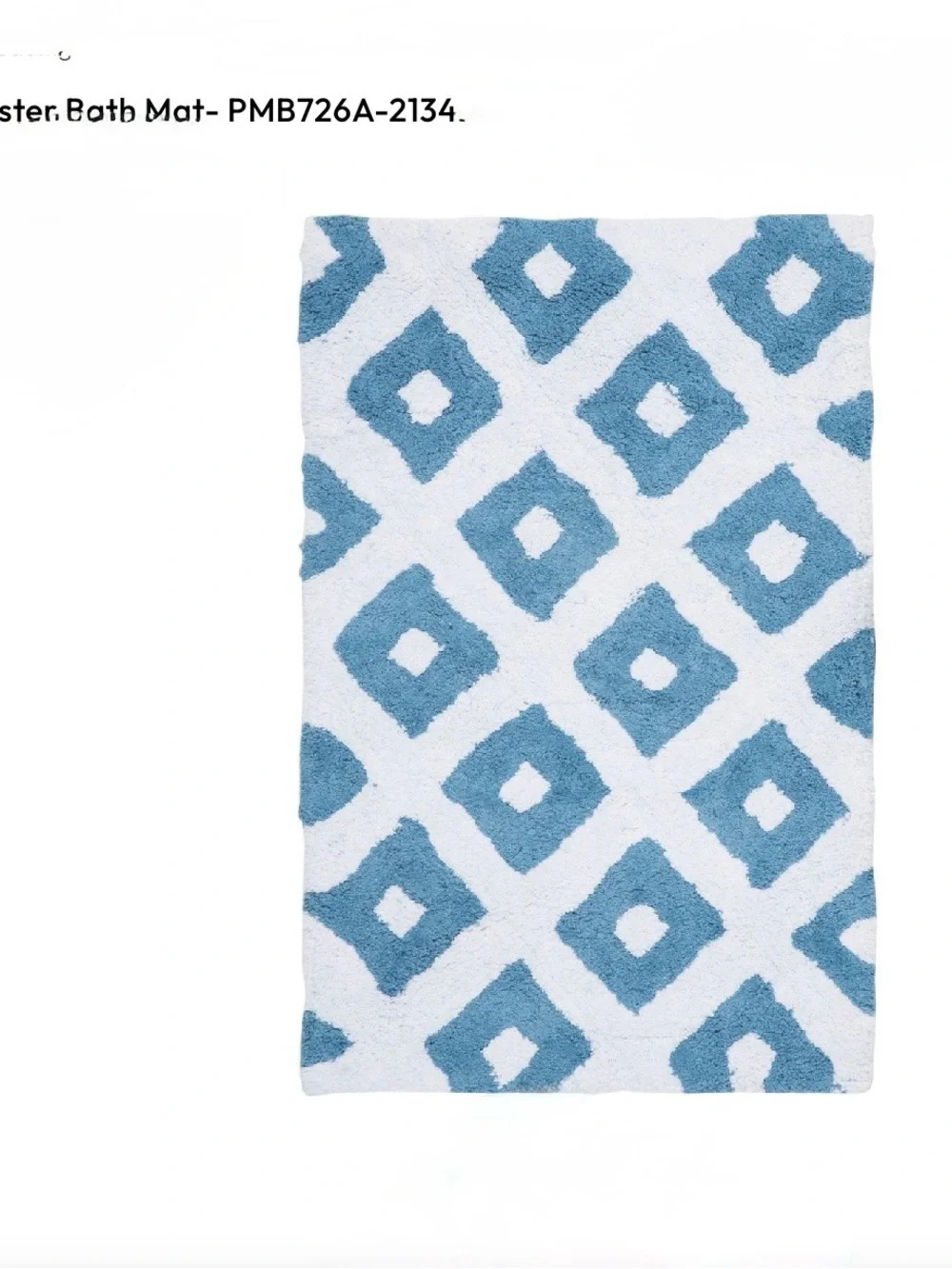 Safavieh Aqua and White Diamond-Pattern Bath Mat